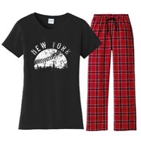 Vintage New York NY Skyline Apparel Women's Flannel Pajama Set