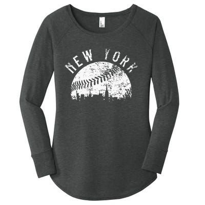 Vintage New York NY Skyline Apparel Women's Perfect Tri Tunic Long Sleeve Shirt