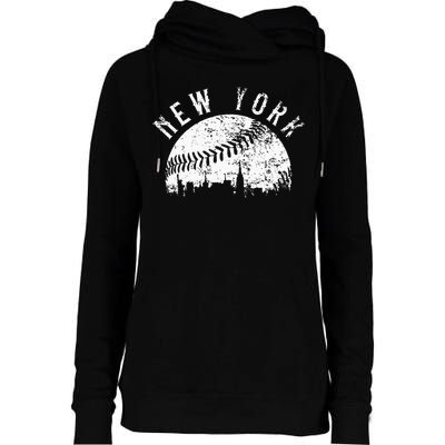 Vintage New York NY Skyline Apparel Womens Funnel Neck Pullover Hood