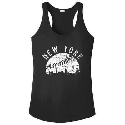 Vintage New York NY Skyline Apparel Ladies PosiCharge Competitor Racerback Tank