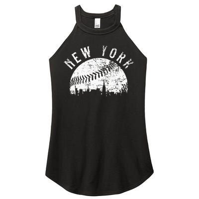 Vintage New York NY Skyline Apparel Women's Perfect Tri Rocker Tank