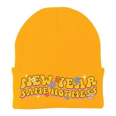 Vintage New Year Eve Funny Same Hot Mess Cool Gift Knit Cap Winter Beanie