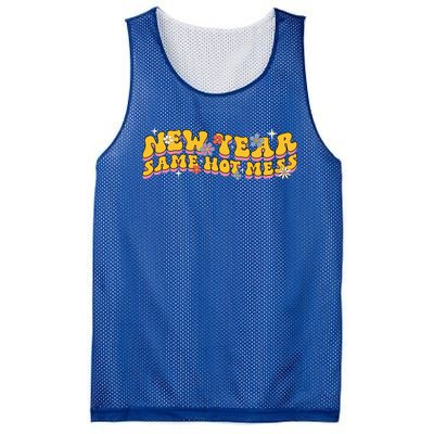 Vintage New Year Eve Funny Same Hot Mess Cool Gift Mesh Reversible Basketball Jersey Tank