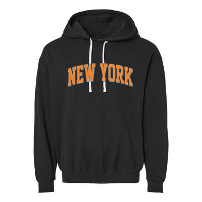 Vintage New York Basketball Sports Fan Garment-Dyed Fleece Hoodie