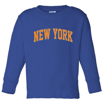 Vintage New York Basketball Sports Fan Toddler Long Sleeve Shirt