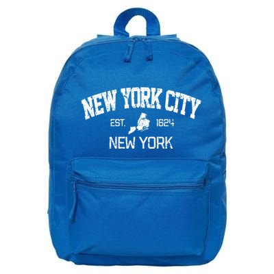 Vintage New York City Est 1624 Souvenir Gift 16 in Basic Backpack