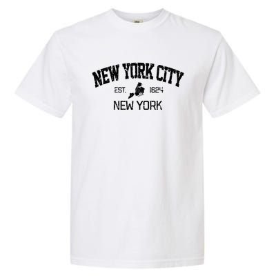 Vintage New York City Est 1624 Souvenir Gift Garment-Dyed Heavyweight T-Shirt