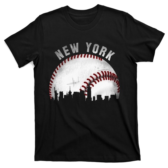 Vintage New York Skyline City Baseball T-Shirt