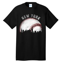 Vintage New York Skyline City Baseball Tall T-Shirt