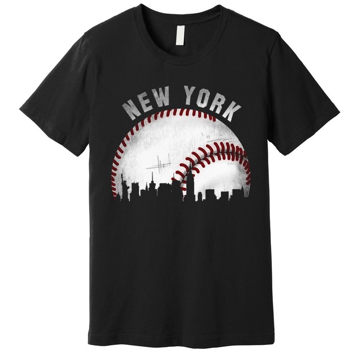 Vintage New York Skyline City Baseball Premium T-Shirt