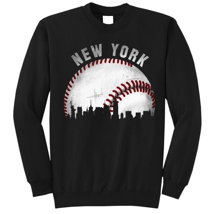 Vintage New York Skyline City Baseball Tall Sweatshirt