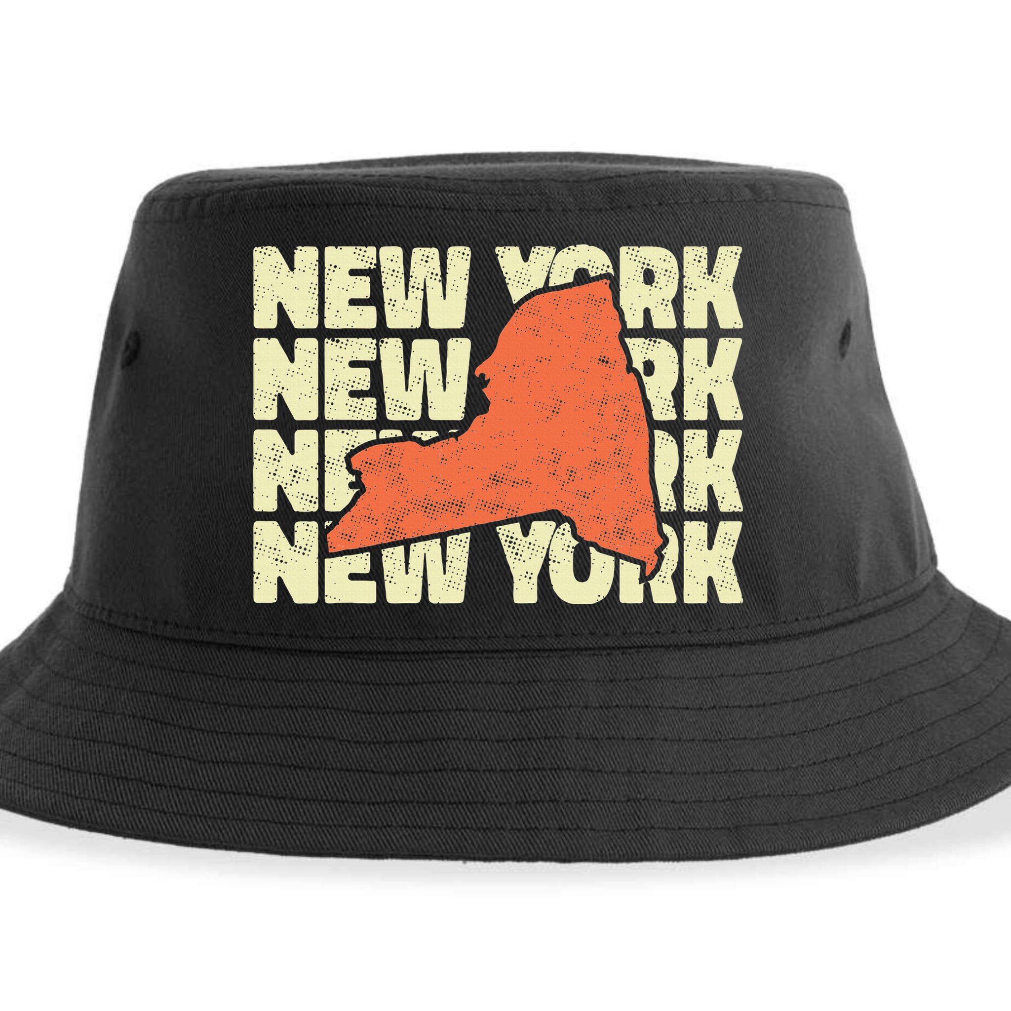 Vintage New York USA State Sustainable Bucket Hat