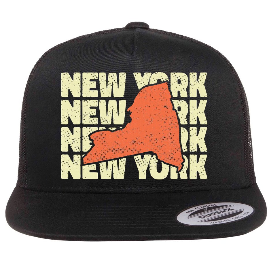 Vintage New York USA State Flat Bill Trucker Hat
