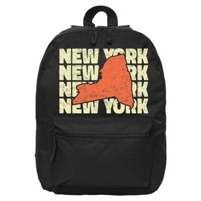 Vintage New York USA State 16 in Basic Backpack