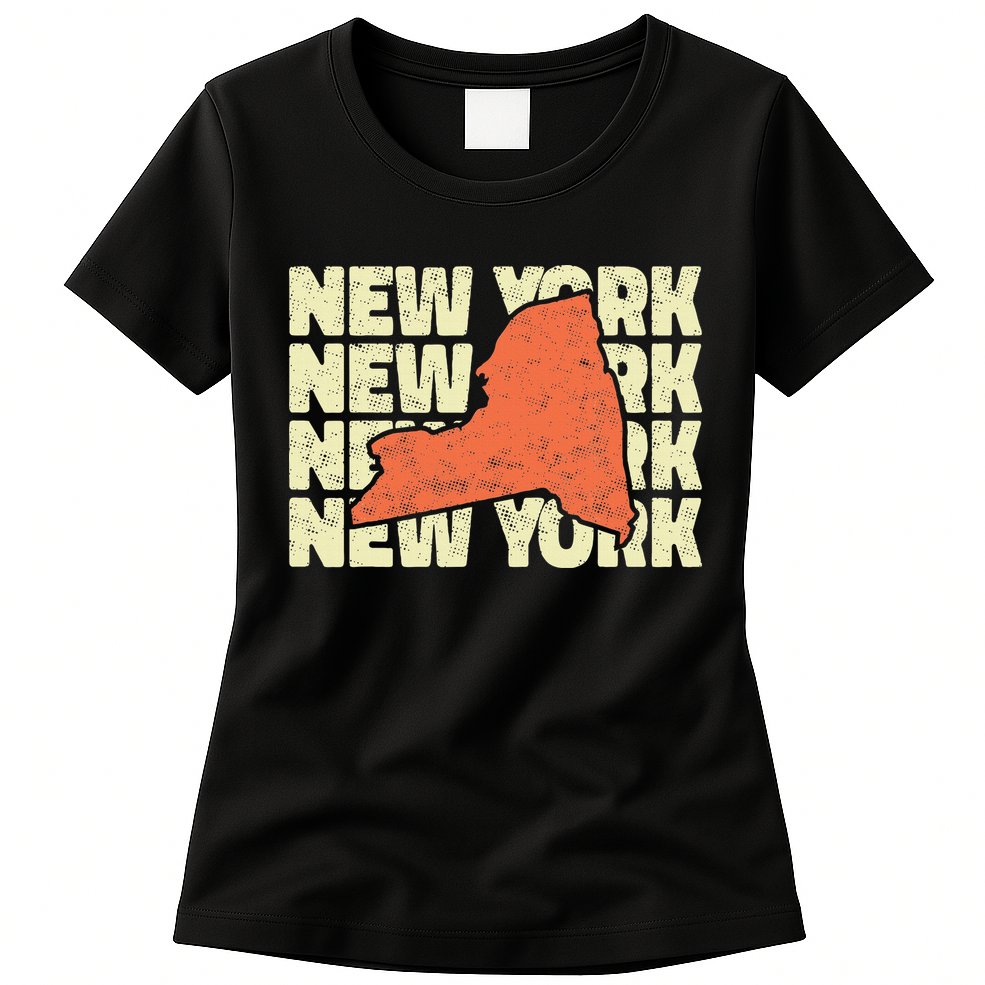 Vintage New York USA State Womens T-Shirt