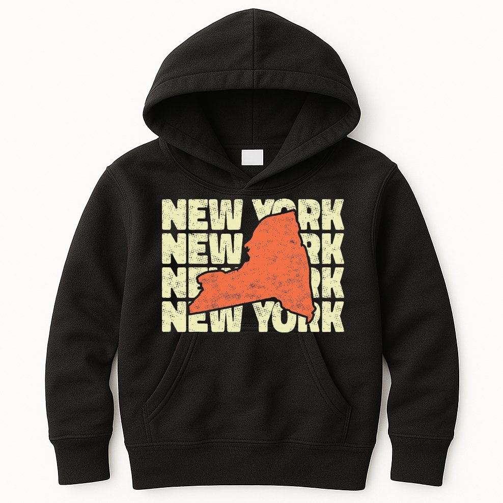 Vintage New York USA State Kids Hoodie