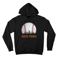 Vintage New York Skyline City Baseball Hoodie