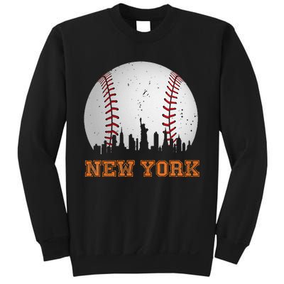 Vintage New York Skyline City Baseball Sweatshirt