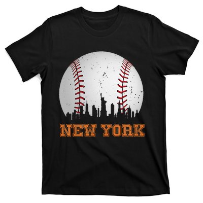 Vintage New York Skyline City Baseball T-Shirt