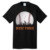 Vintage New York Skyline City Baseball Tall T-Shirt