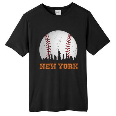 Vintage New York Skyline City Baseball Tall Fusion ChromaSoft Performance T-Shirt