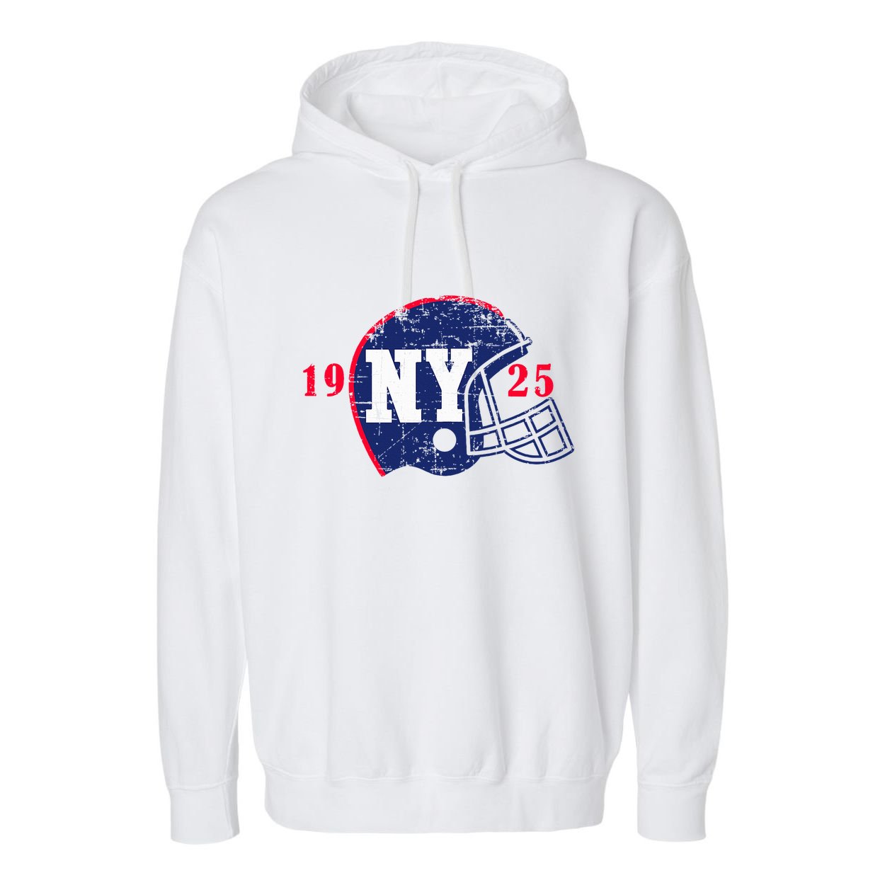 Vintage New York Football Gift Garment-Dyed Fleece Hoodie