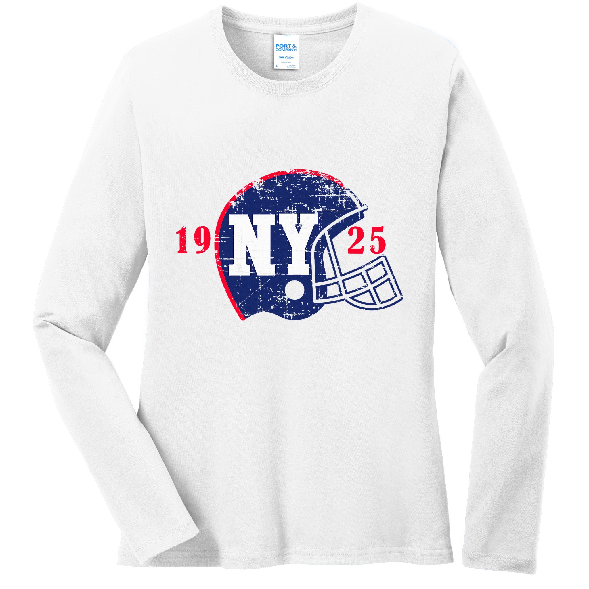 Vintage New York Football Gift Ladies Long Sleeve Shirt