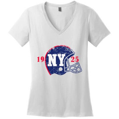 Vintage New York Football Gift Women's V-Neck T-Shirt