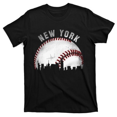 Vintage New York Skyline City Baseball T-Shirt