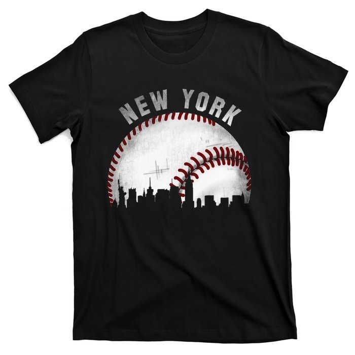 Vintage New York Skyline City Baseball T-Shirt