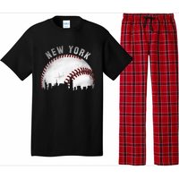 Vintage New York Skyline City Baseball Pajama Set