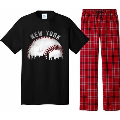 Vintage New York Skyline City Baseball Pajama Set