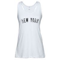 Vintage New York Distressed Black Text NY Apparel Ladies Essential Flowy Tank