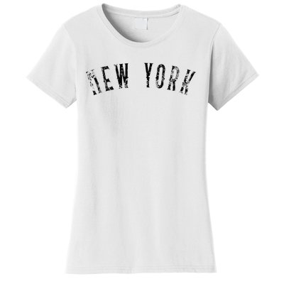 Vintage New York Distressed Black Text NY Apparel Women's T-Shirt