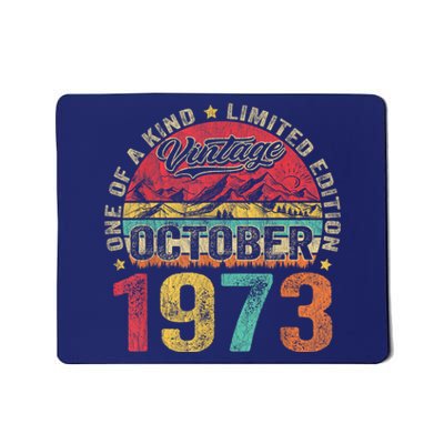 Vintage October 1973 50 Years Old 50th Birthday Gifts Wo Mousepad