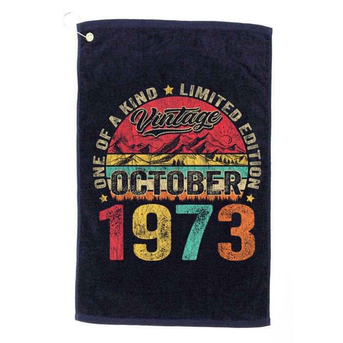 Vintage October 1973 50 Years Old 50th Birthday Gifts Wo Platinum Collection Golf Towel