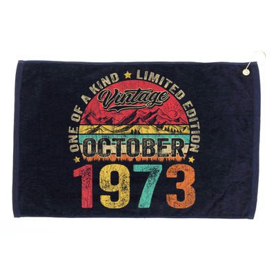 Vintage October 1973 50 Years Old 50th Birthday Gifts Wo Grommeted Golf Towel