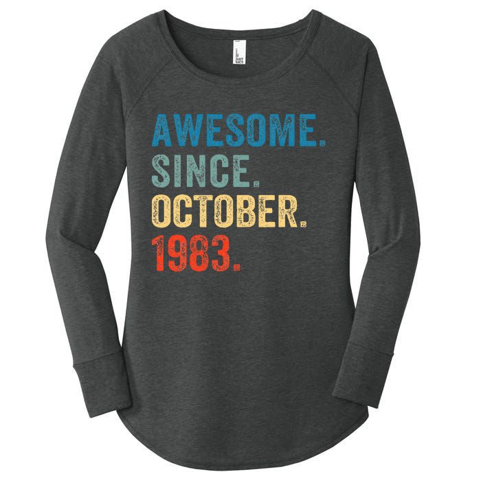 Vintage October 1983 Celebrating 40 Years old birthday Women's Perfect Tri Tunic Long Sleeve Shirt