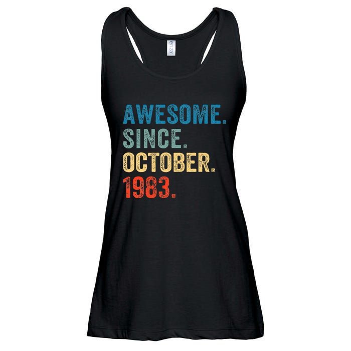 Vintage October 1983 Celebrating 40 Years old birthday Ladies Essential Flowy Tank