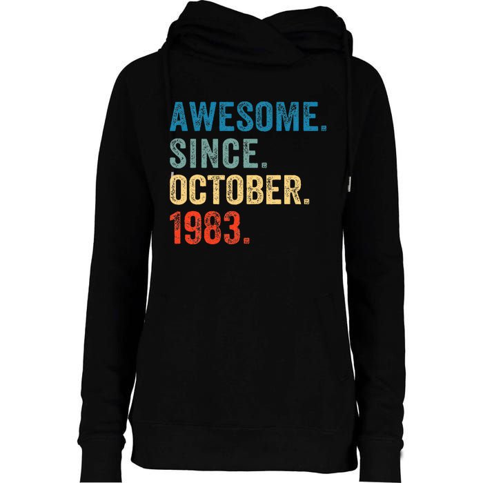 Vintage October 1983 Celebrating 40 Years old birthday Womens Funnel Neck Pullover Hood