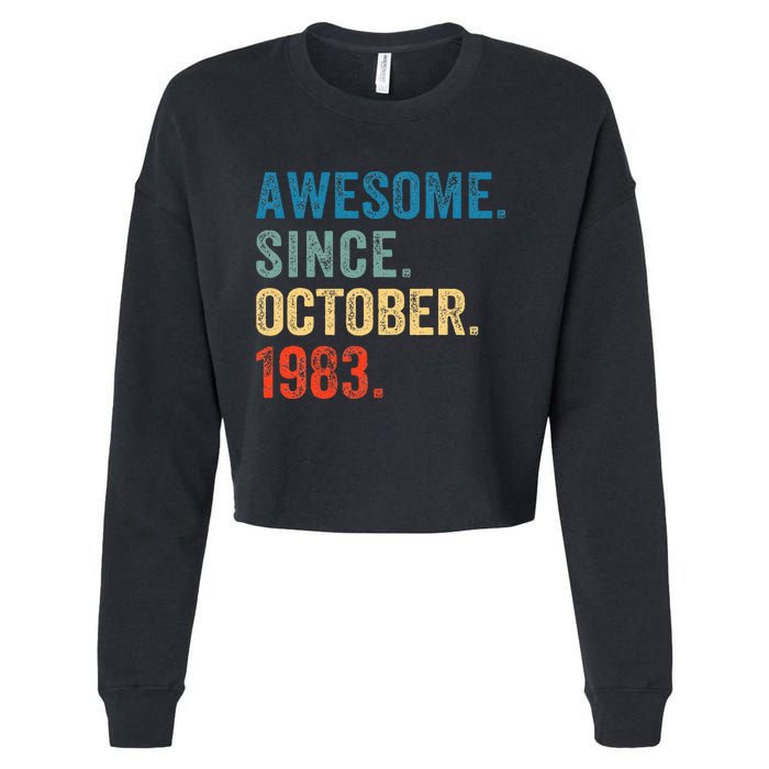 Vintage October 1983 Celebrating 40 Years old birthday Cropped Pullover Crew