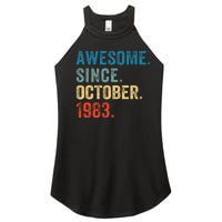 Vintage October 1983 Celebrating 40 Years old birthday Women's Perfect Tri Rocker Tank