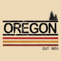 Vintage Oregon 1859 Retro Design With Trees And Stripes Drawstring Bag