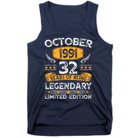 Vintage October 1991 32 Years Old Gifts 32nd Birthdays Tank Top