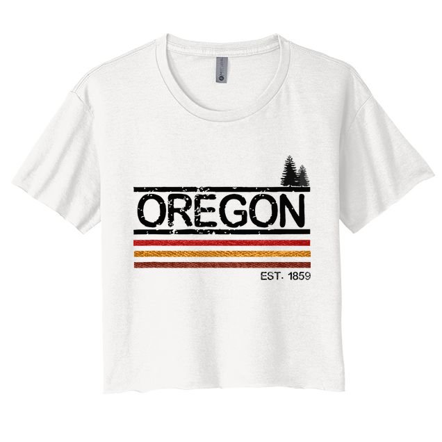 Vintage Oregon 1859 Women's Crop Top Tee