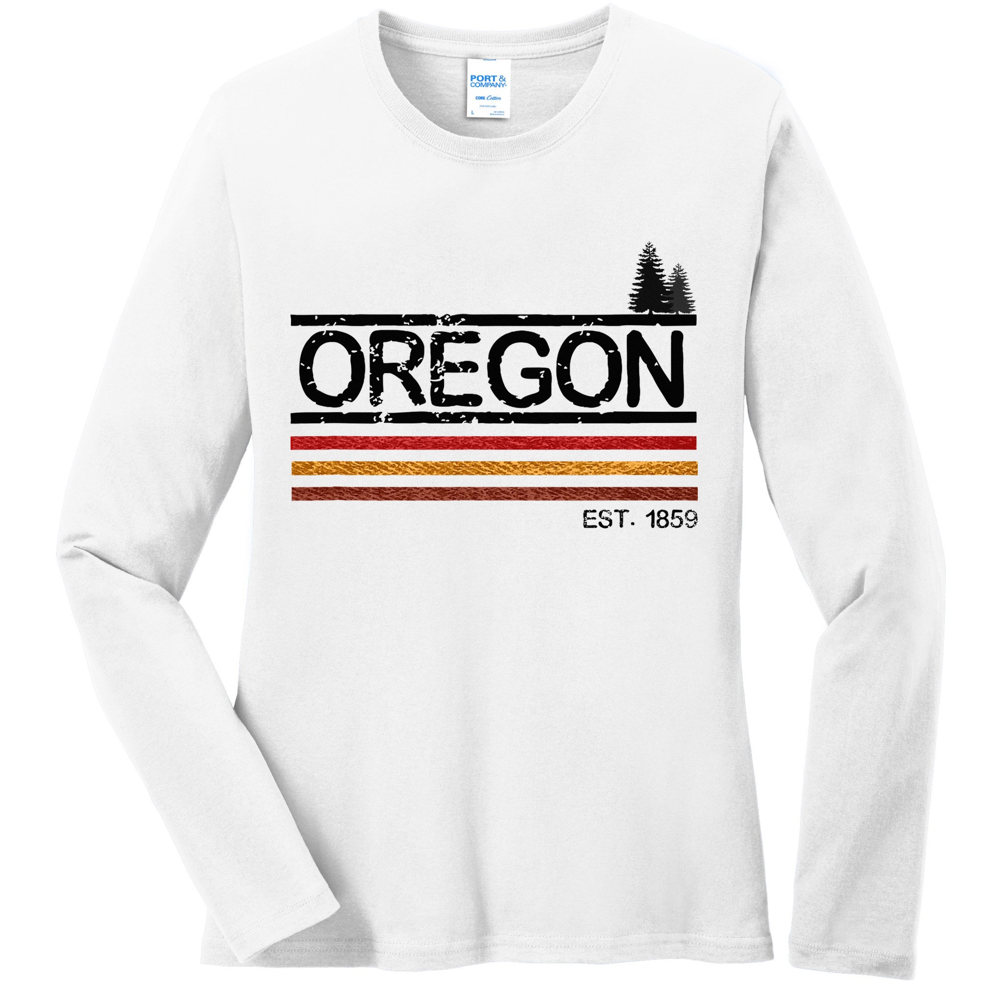 Vintage Oregon 1859 Ladies Long Sleeve Shirt