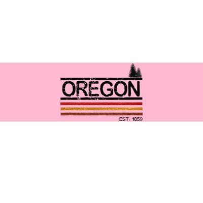 Vintage Oregon 1859 Retro Design With Trees And Stripes Bumper Sticker