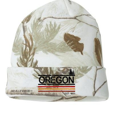 Vintage Oregon 1859 Retro Design With Trees And Stripes Kati Licensed 12" Camo Beanie