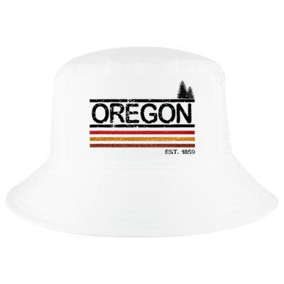 Vintage Oregon 1859 Retro Design With Trees And Stripes Cool Comfort Performance Bucket Hat