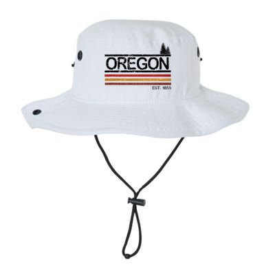 Vintage Oregon 1859 Retro Design With Trees And Stripes Legacy Cool Fit Booney Bucket Hat